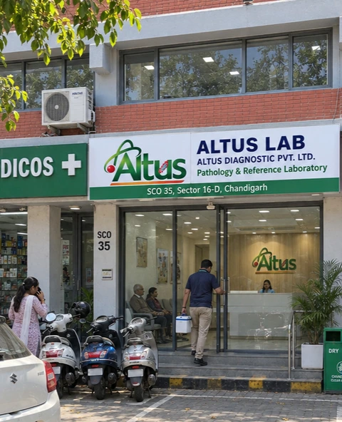 Reception at Altus Lab, Sector 16-D, Chandigarh